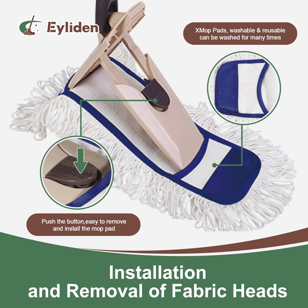 Mops for Hardwood Floors Wet & Dry Cleaning, Sweeper with Total 2 Mop Pads - Image 6