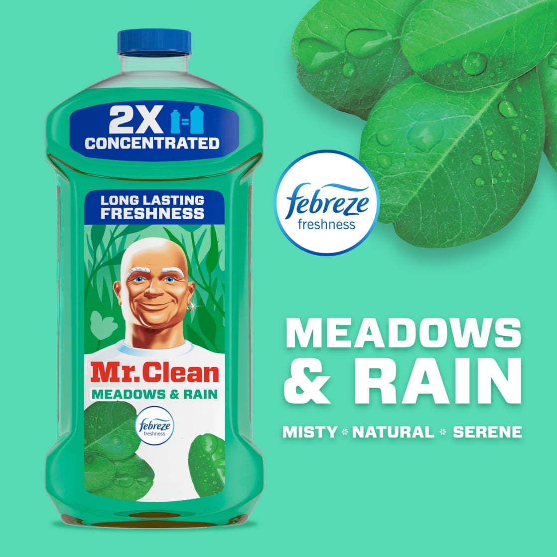 2X Concentrated Multi Surface, Cleaner, Febreze Meadows &amp; Rain Scent, 41 fl oz