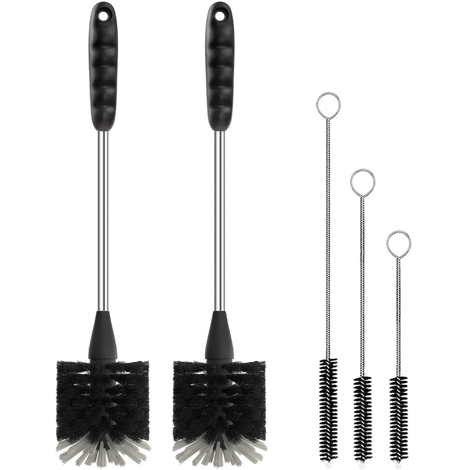 Long Handle Cleaner,3-in-1 Cleaning for Mugs,Straws,5Pack Black